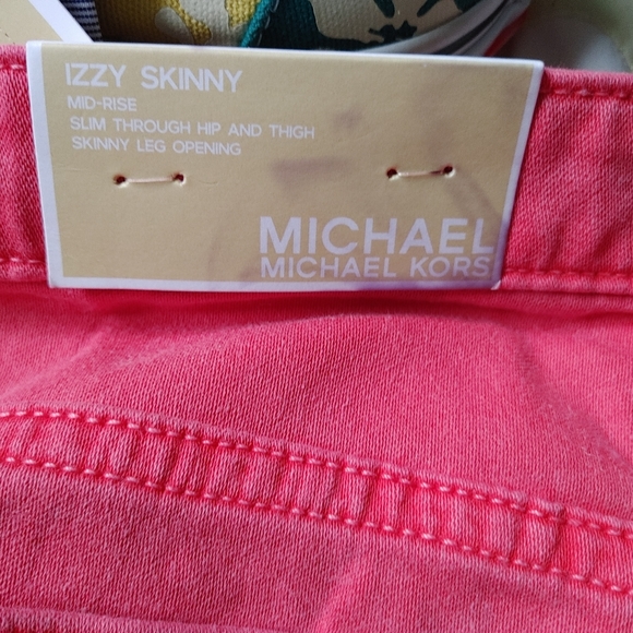 Michael Kors Izzy skinny jeans Sea Coral size 12 NWT - Picture 5 of 7